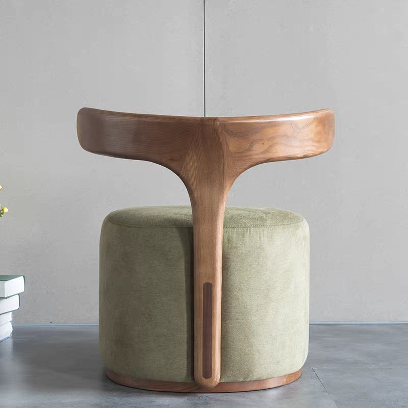 Nordic solid wood makeup stool modern designer creative backrest shoe changing stool light luxury classy tea stool casual low stool