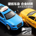 Large alloy taxi kids toy - realistic taxi car model with opening doors - ride-hailing vehicle toy for boys
