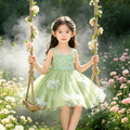 Girls' birthday dress: stunning fairy princess gown - high-end, stylish, perfect for hosts, piano performances, and stage shows