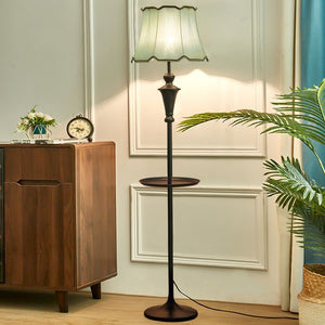 American-style floor lamp with storage shelf for bedroom and living room, minimalist modern coffee table lamp, creative bedside table lamp, nordic style