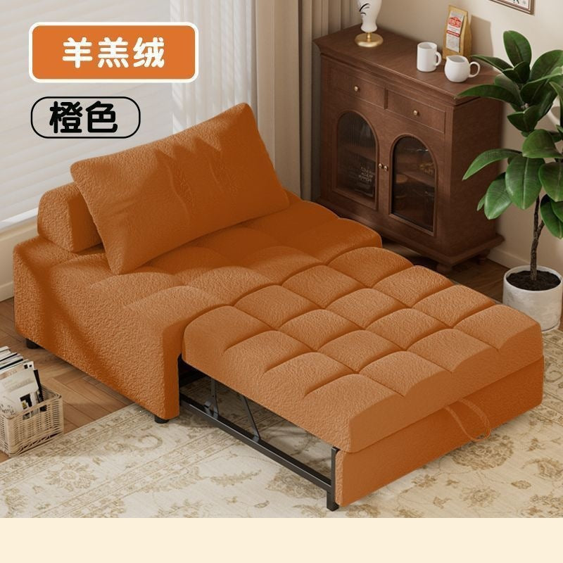 Foldable sofa bed all-in-one dual-purpose small apartment living room balcony multi-functional telescopic bed single double pull-out sofa cotton