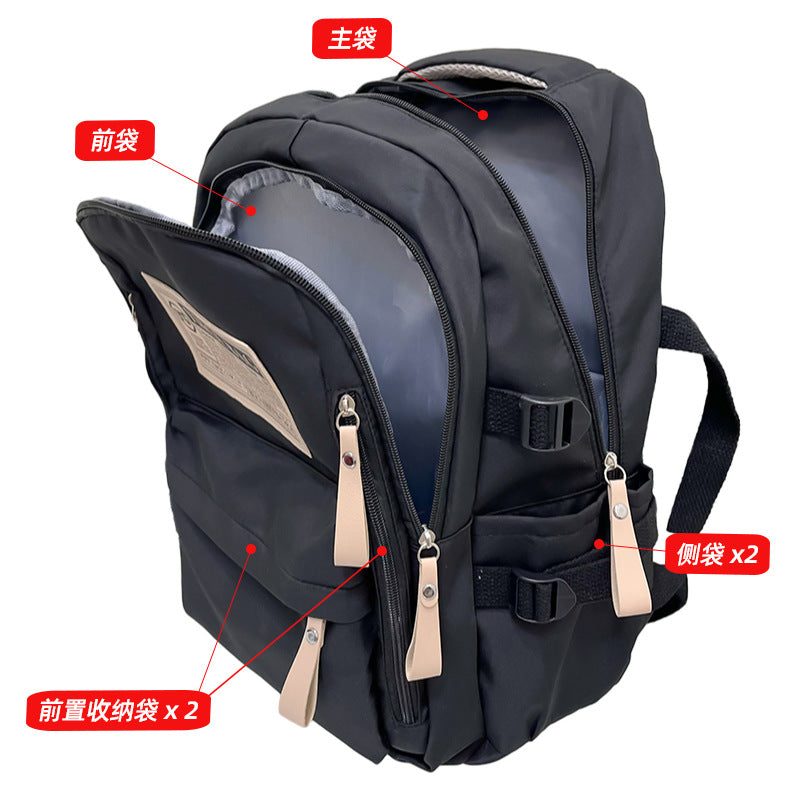 Cross-border backpack waterproof and wear-resistant large-capacity middle school student college student schoolbag casual backpack with logo