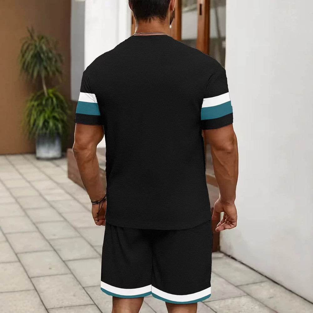 men's short-sleeve and shorts set, casual sportswear set, 3d printed cross-border hot seller, dropshipping available