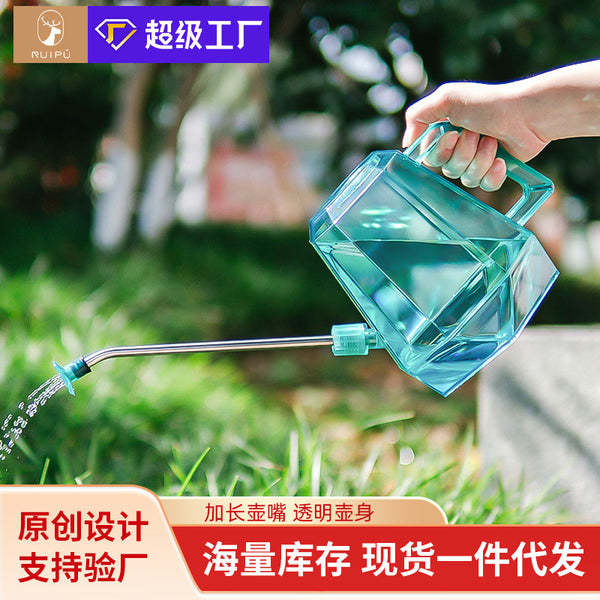 Factory direct sales flower watering sprinkler artifact household succulent flower watering kettle transparent thickened long mouth pot