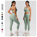 Cloud-feel brushed nylon quick-dry compression yoga set - high-intensity workout, outdoor running, training, and fitness apparel
