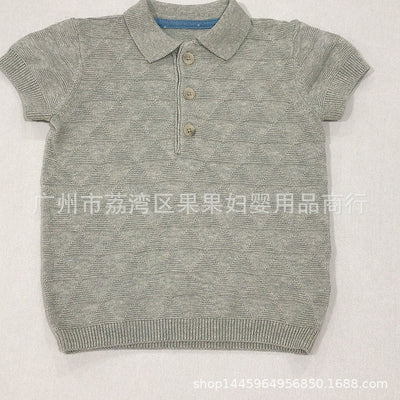 Export original spring and summer t-shirt ins ss17 baby boy prismatic plaid polo shirt trendyniche style boy british style