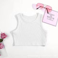 Children's summer tank top - stylish and cute girls' camisole, pink inner layer top, trendy and versatile for infants and toddlers