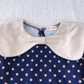 Trendy girls' dress - new autumn collection: long-sleeved, color-blocked polka dot princess dress for baby girls - chic autumn/winter style