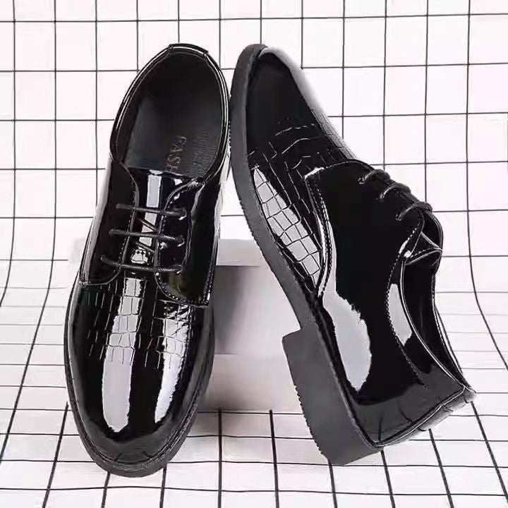 2024 new versatile black business formal leather dress shoes for men - lace-up work shoes, wedding shoes, stylish men's footwear