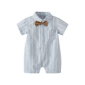 Baby summer clothes thin baby onesie striped cotton newborn clothes short sleeve boy's romper air conditioning suit