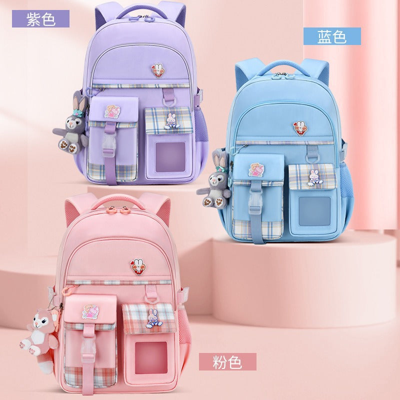 New lightweight school backpack for elementary school students - perfect for girls in grades 1-6. designed for children's spinal protection and reduced burden