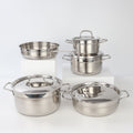 Export turkey stainless steel thickened bottom suit soup pot 9-piece set pan frying pan milk pot cookware suit