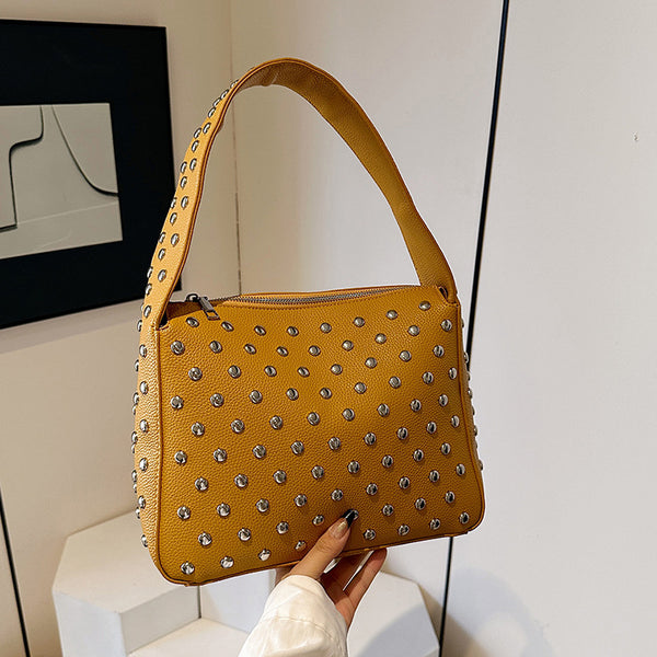 Willow nail portable shoulder underarm bag 2025 new trendy heavy industry personalized locomotive bag handbag