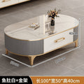 Rock slab coffee table living room for home2025new arrival small apartmentaccessible luxuryclassy oval coffee table tv cabinet combination