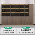 7-door filing cabinet-right door cabinet (with light strip) walnut wood veneer + technology gray