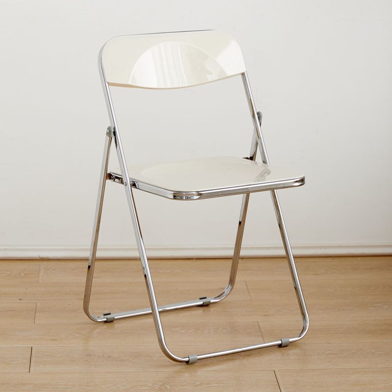 Minimalist folding chair - transparent acrylic photo booth chair for clothing stores, trendy influencer makeup stool, crystal backrest dining chair