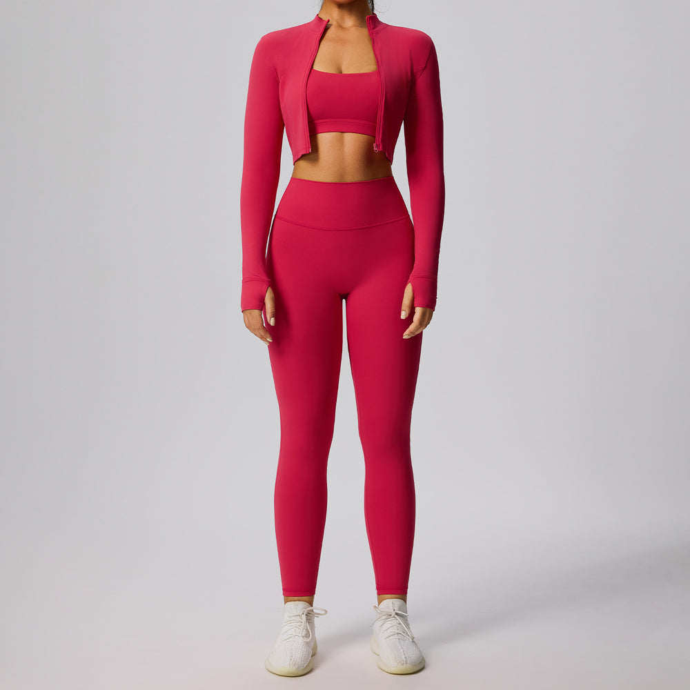 new women's compression activewear set - cloud-like breathable stretch fitness outfit for outdoor running and yoga