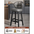 Bar stool, home high stool, solid wood backrest chair, commercial cashier bar stool, light luxury high-end bar stool