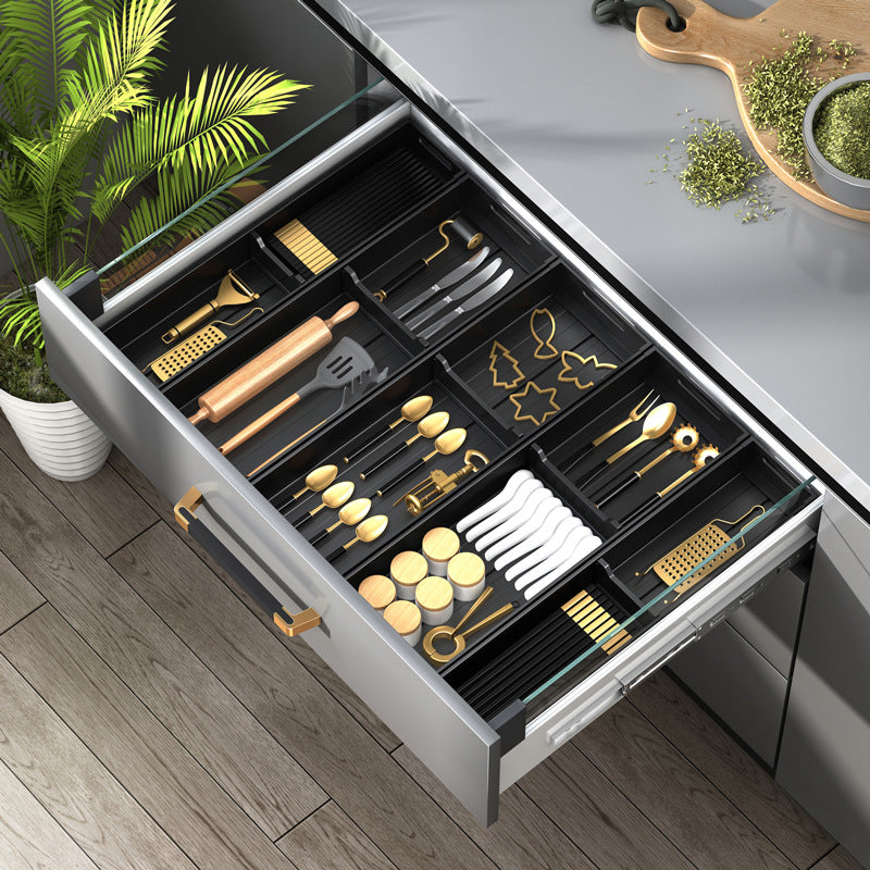 Kitchen drawer storage box partition tableware household finishing cabinet built-in grid knife fork chopsticks kitchen utensils rack