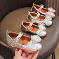 Girls'  spring new bowknot soft sole princess leather shoes for mid-to-large children - wholesale magic tape closure kids' shoes (direct from manufacturer)