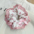 Lace edge floral bows large intestine hair tie frenchgirlsweet hair tie rubber band ponytail hair tie headwear