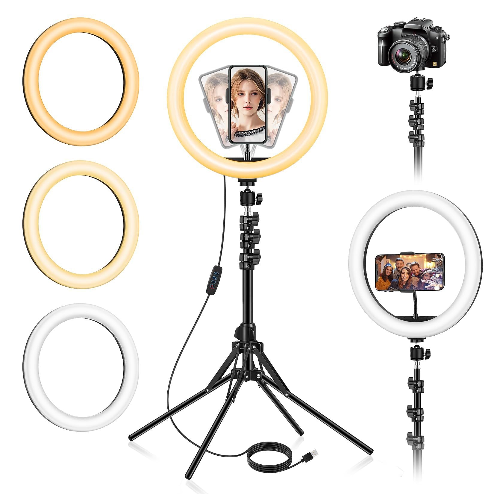 Cross-border 12 inch ring light ring filling light live stream bracket photo beauty lighting mobile phone filling light