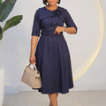 D3377 cross-border african trade  summer new arrival: elegant and slim-fitting five-sleeve foreign trade dress
