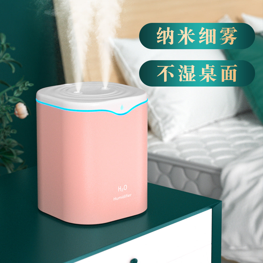 2l dual-spray humidifier, usb large capacity home bedroom office desktop silent water drop humidifier