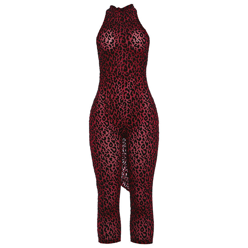 European and american style  autumn  new arrival: unique streetwear trendy printed sleeveless bodycon backless jumpsuit for women