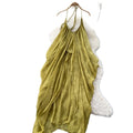 French holiday style halter backless suspender dress women's pure desire classy sense of asymmetrical atmosphere elegant long skirt