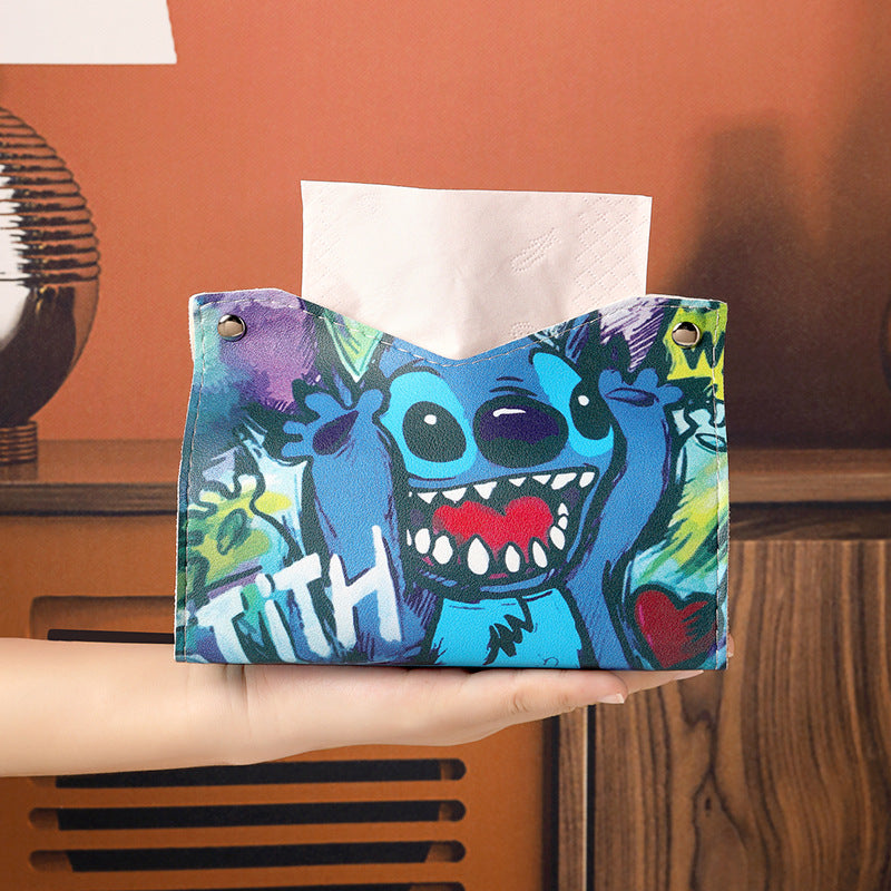 Graffiti cute cartoon boy creative new tissue box home living room dormitory car leather decoration tissue pumping box