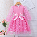 Girls' dress for toddlers and young children, 3d butterfly mesh dress