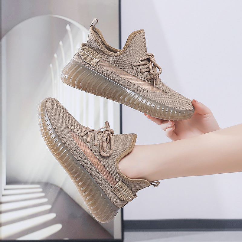 2025 new flyknit mesh women's shoes - summer breathable casual sneakers, versatile dad shoes, trendy athletic shoes