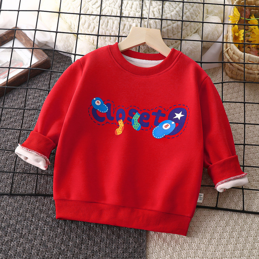 Children's hoodies:  autumn collection - thickened long-sleeve t-shirts for boys and girls, infant and toddler pullover tops