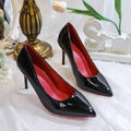 2025 new women's red pumps: premium patent leather red sole high heels, hidden heel stiletto, elegant and chic