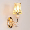 Wall lamp led bedside lamp bedroom room wall lamp glass high-end crystal wall lamp european yunlai