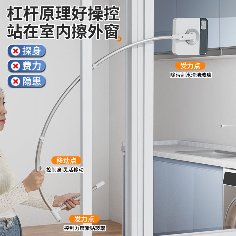 Window cleaning tool - household high-rise exterior window imitation arm curved glass squeegee - double-sided window cleaning tool