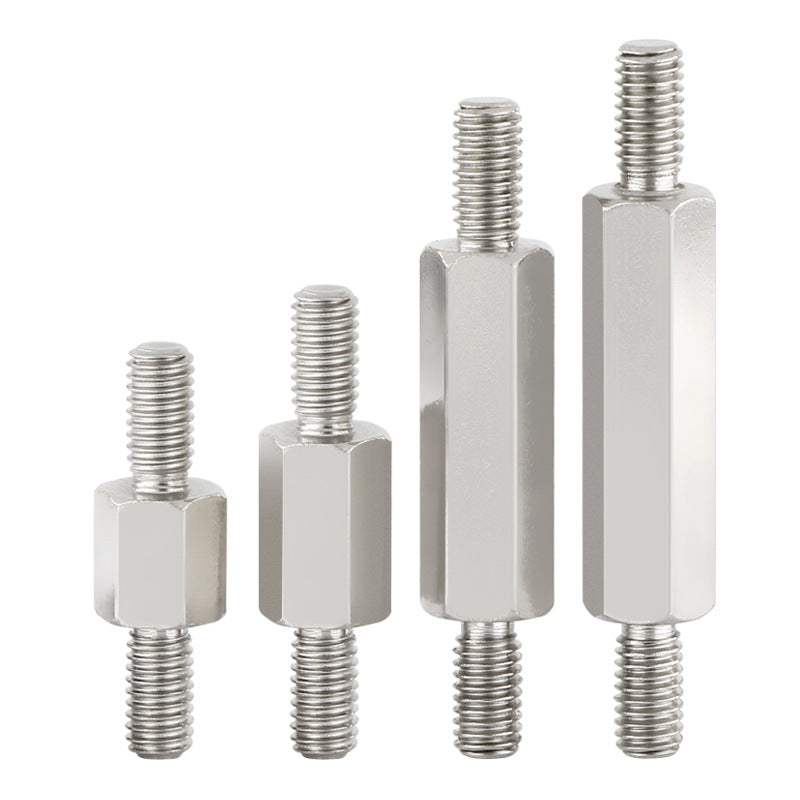 304 stainless steel double-ended external thread hexagonal column stud two-ended tooth connecting rod support isolation column stud column