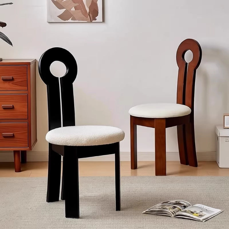 Solid wood keychain chair frenchretro solid wood dining chair soft-packed dining chair medieval style for home makeup chair back chair