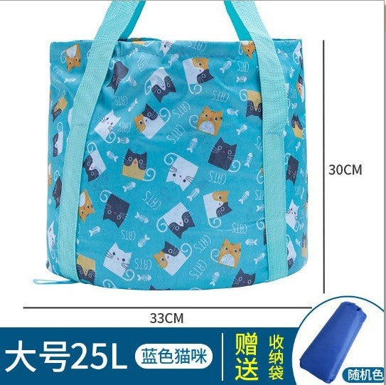Foldable basin - portable travel round durable travel essential - outdoor water tank - portable bucket - collapsible wash basin