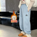 Girls' fleece-lined thickened sweatpants - new  winter collection: stylish, casual, loose-fit athletic pants for trendy little girls