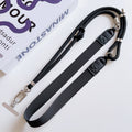 Trendy wide shoulder strap crossbody phone case lanyard with lambskin patchwork, adjustable strap, anti-lost chain for outdoor travel