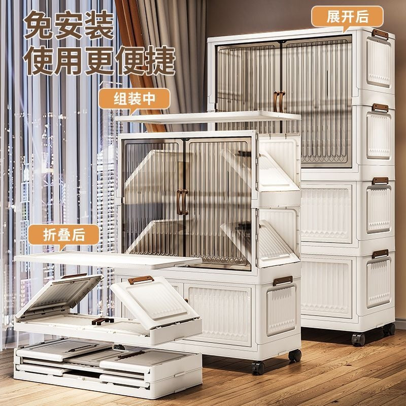 Installation-free children's wardrobe, multi-layer baby clothing storage cabinet, for home bedroom foldable storage cabinet, baby wardrobe