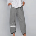 factory direct spring/summer new arrivals: women's elastic waist cotton linen loose casual pants/homewear pants for export