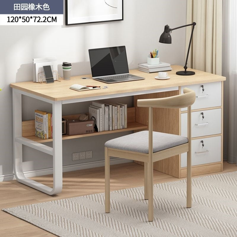 Office desk desktop home bedroom desk office desk boss table simple rental house with drawer computer desk no