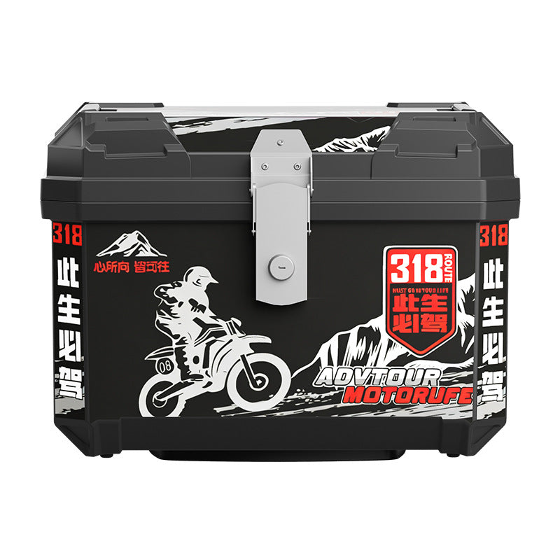 Universal motorcycle top box - extra large capacity electric vehicle waterproof trunk - scooter luggage box - tool storage case