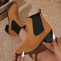 autumn winternew arrival british style mid-heeled fashion boots women's large size export suede elastic mouth boots wholesale