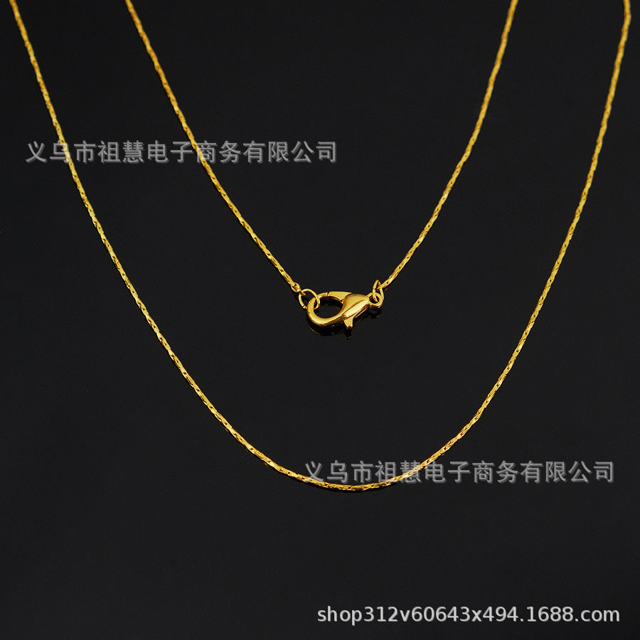 Minimalist thin round snake chain necklace women's bohemian casual charm necklace jewelry diy