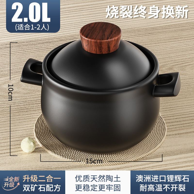 Ceramic casserole stew pot soup pot for home gas stove special high temperature resistant dry burning non-cracking casserole soup pot porridge pot