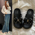 Popular internet celebrity good sandals women's summer new arrivaloutweareasiest for matchthick soleheight-increasing beach flip-flops